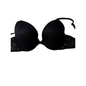 Pink Wear Everywhere Push Up Bra Women Size 36B Black Lace Everyday Bra